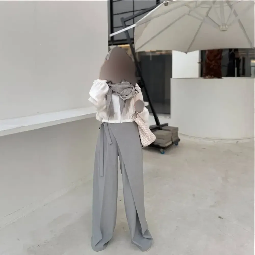 شلوار بگ زنانه مازراتی گرم بالا سایز 38 تا 46 رنگ مشکی و طوسی