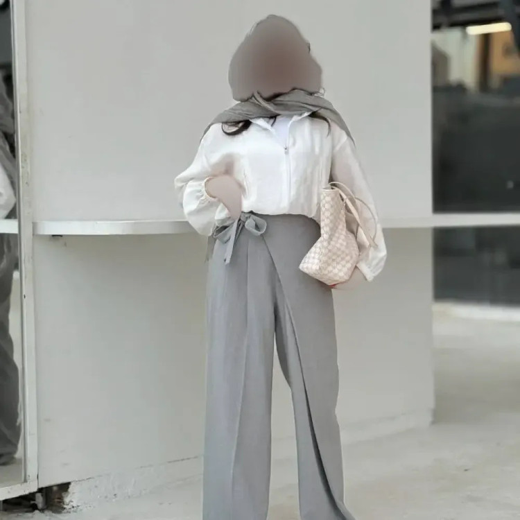 شلوار بگ زنانه مازراتی گرم بالا سایز 38 تا 46 رنگ مشکی و طوسی
