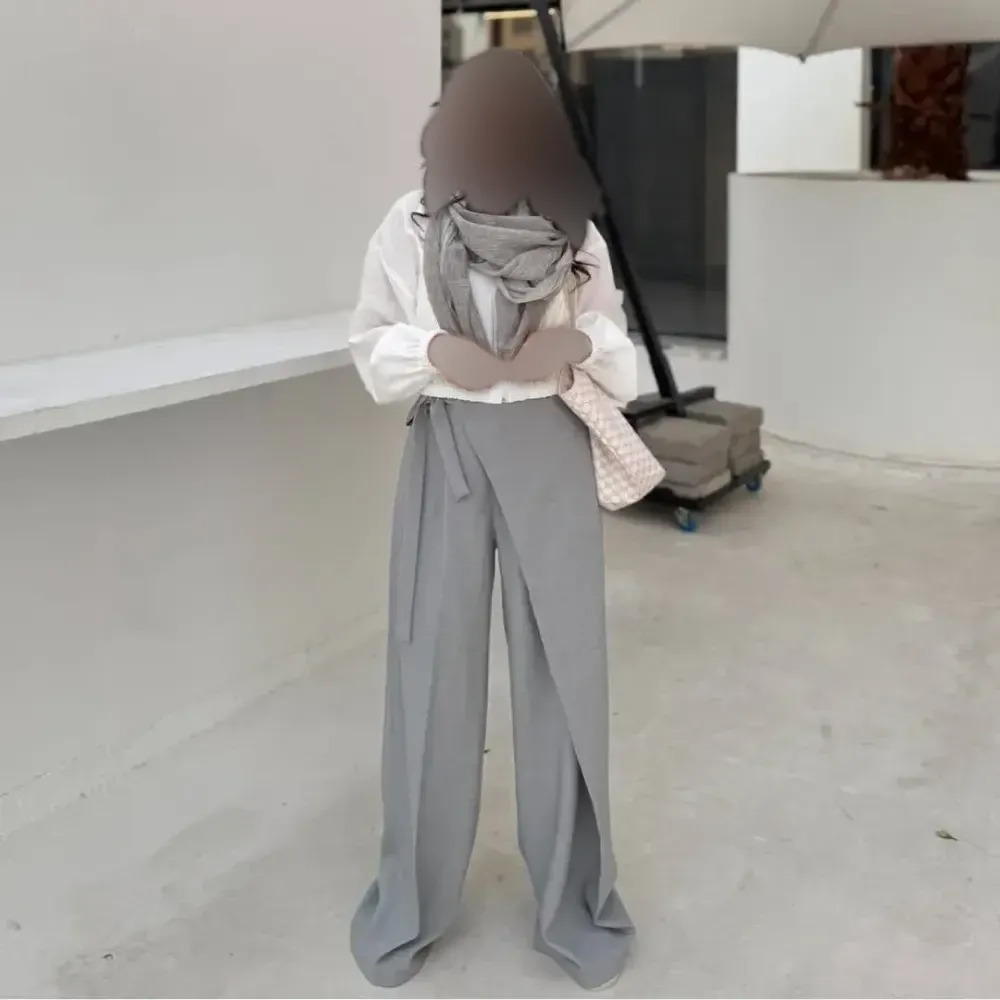 شلوار بگ زنانه مازراتی گرم بالا سایز 38 تا 46 رنگ مشکی و طوسی