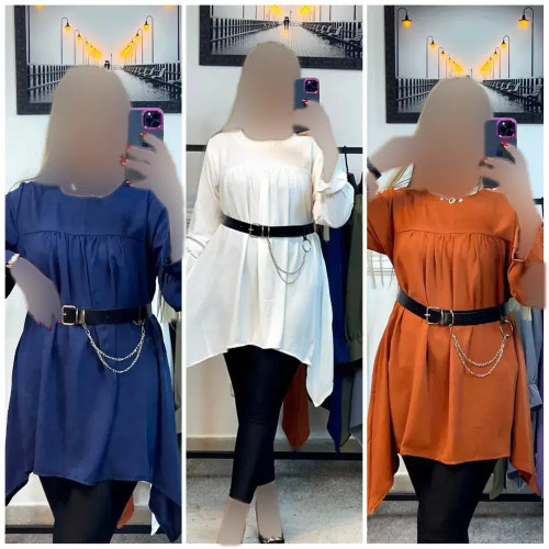 تونیک زنانه مدل آرام جنس ابروبادی فری سایز رنگ مشکی و سفید