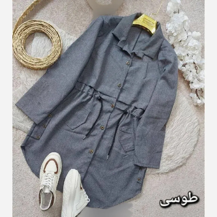 مانتو کلارا جنس مکانیک پرشین رنگ طوسی فری سایز
