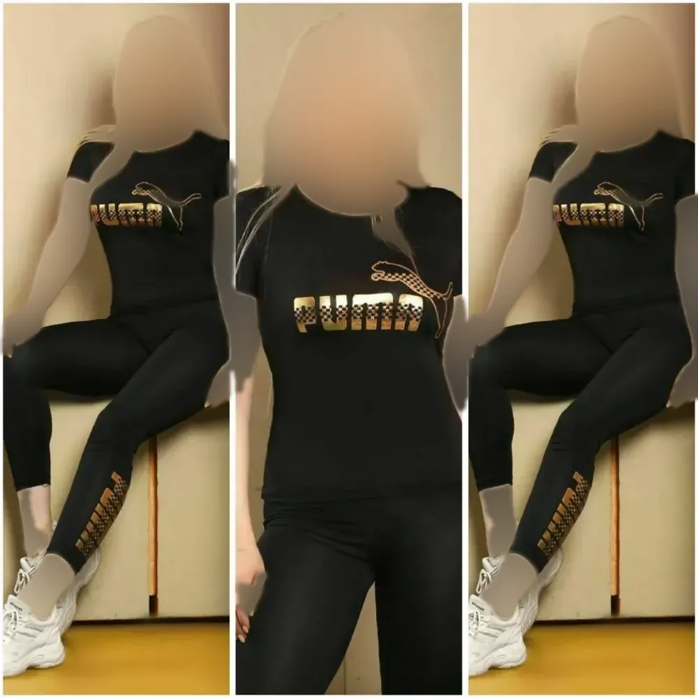 ست ورزشی زنانه فلامنت مشکی مناسب باشگاه و منزل سایز فری
