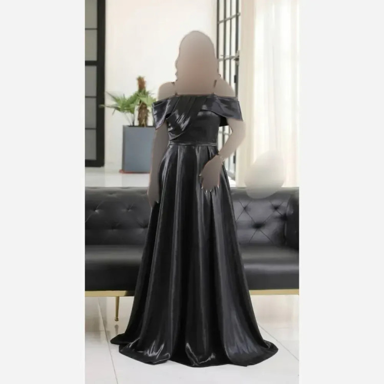 پیراهن مجلسی زنانه ساتن آمریکایی کاپدار قد 150 سایز 36 تا 46