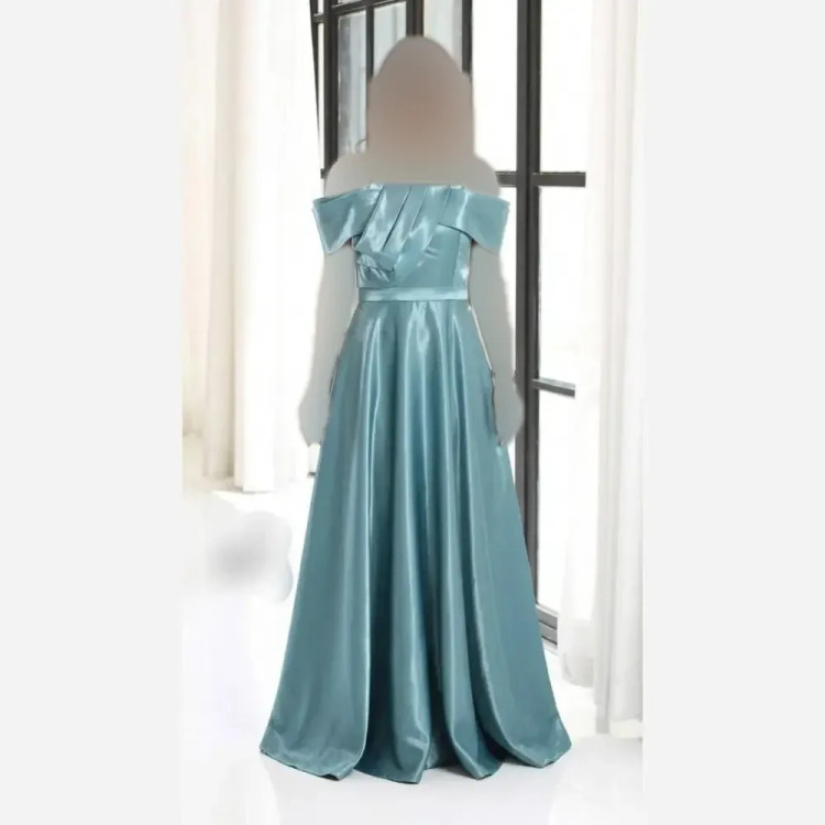 پیراهن مجلسی زنانه ساتن آمریکایی کاپدار قد 150 سایز 36 تا 46