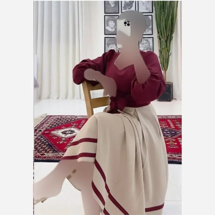 پیراهن زنانه نازگل جنس مازراتی نخ توئیست سایز 38 تا 46