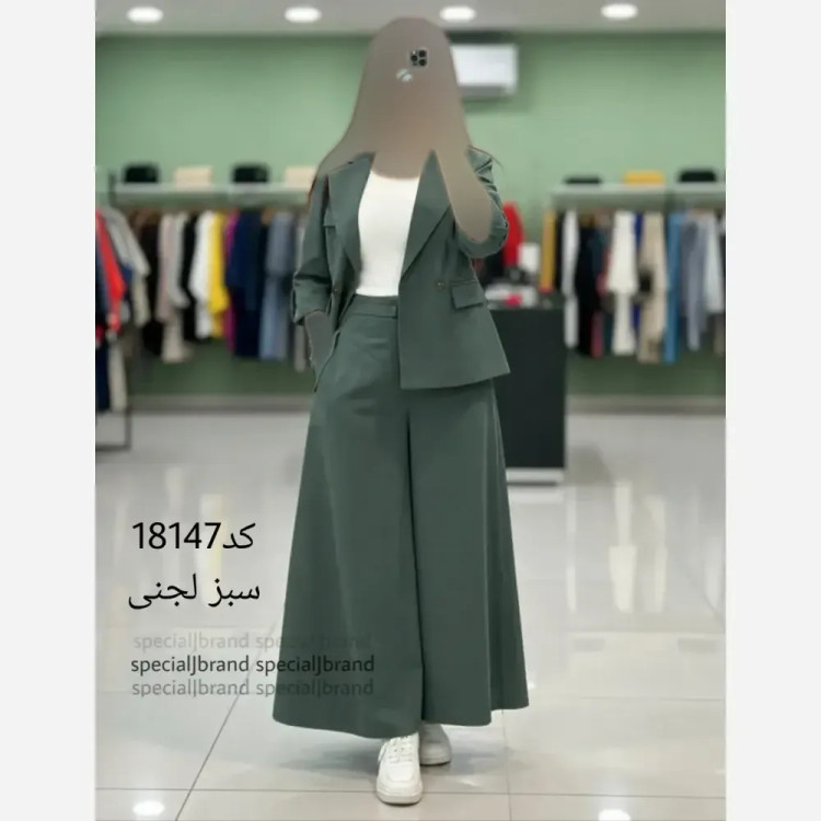 ست کت و دامن شلواری لینن سارا
