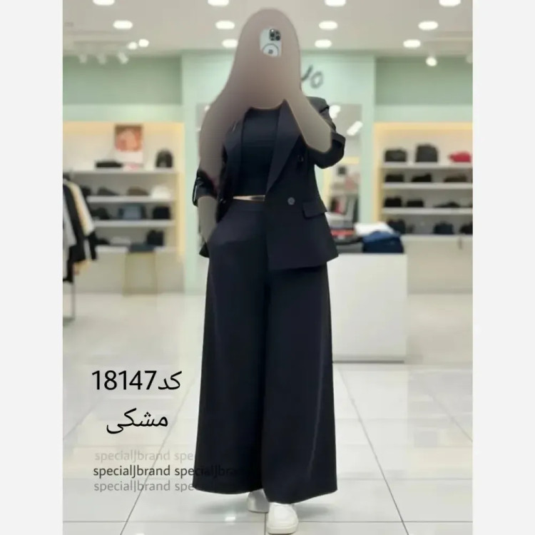 ست کت و دامن شلواری لینن سارا