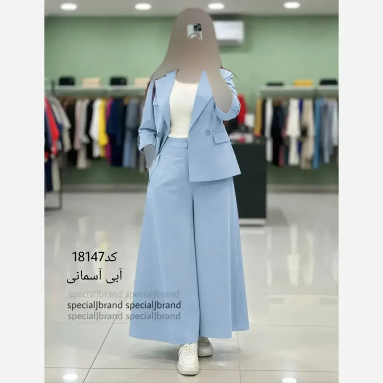ست کت و دامن شلواری لینن سارا