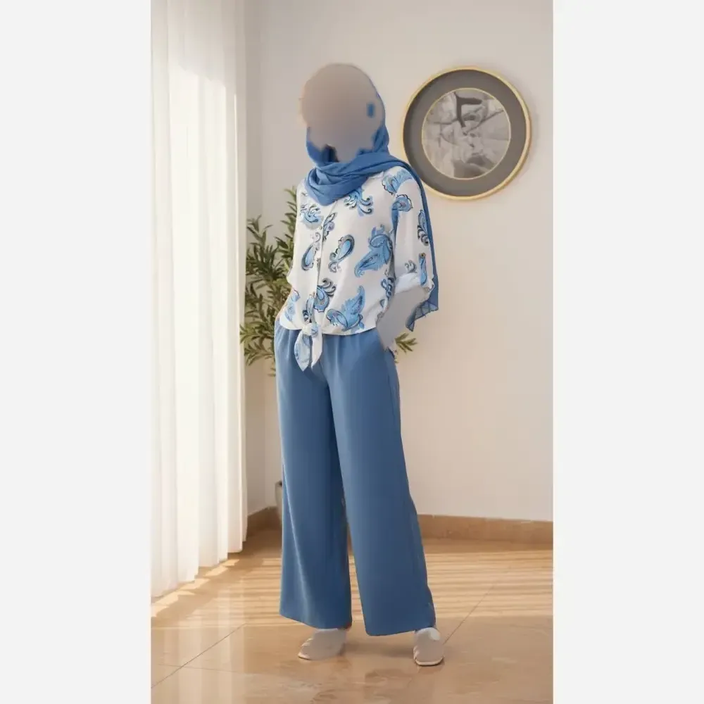 شومیز گره ای نونا جنس ژاکارد حصیری فری سایز