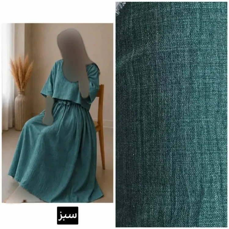 شنل سارافون آنا شانتون کتان گرم بالا سایز 38 تا 46 رنگ سبز صدری سورمه ای نسکافه ای تیره روشن