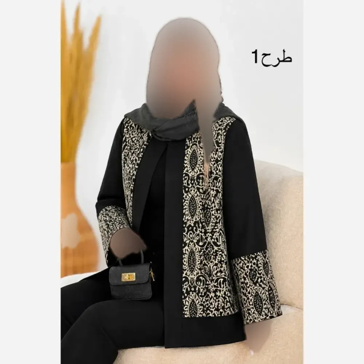 کت زنانه مدل ماندانا جنس پرشین مکانیک و سوزن دوزی فری سایز شیک و مجلسی