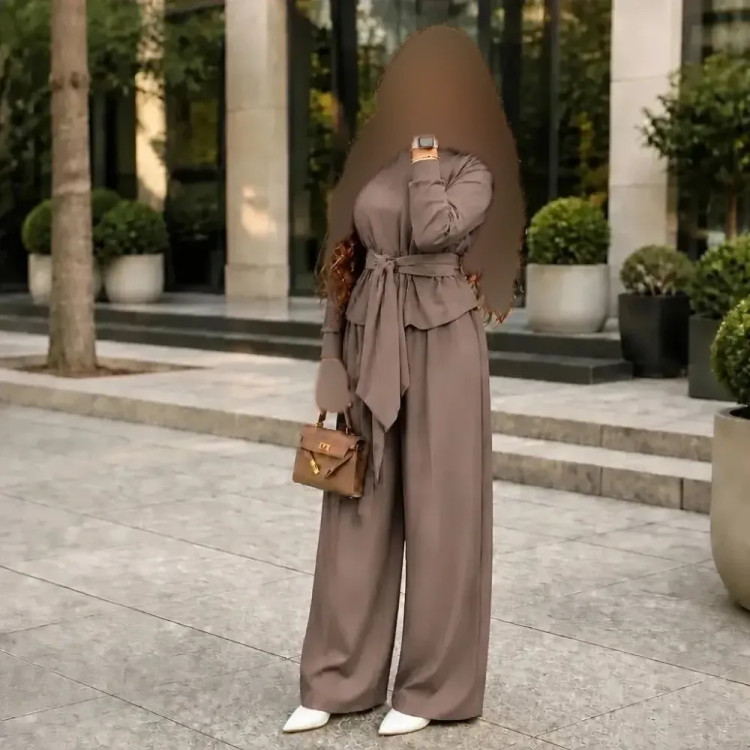 ست دو تیکه شلوار و پیراهن زنانه جنس مازراتی اعلا
