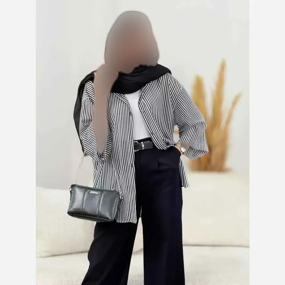 شومیز زنانه پرنیا جنس مراکشی سوزنی خنک تابستانی فری سایز