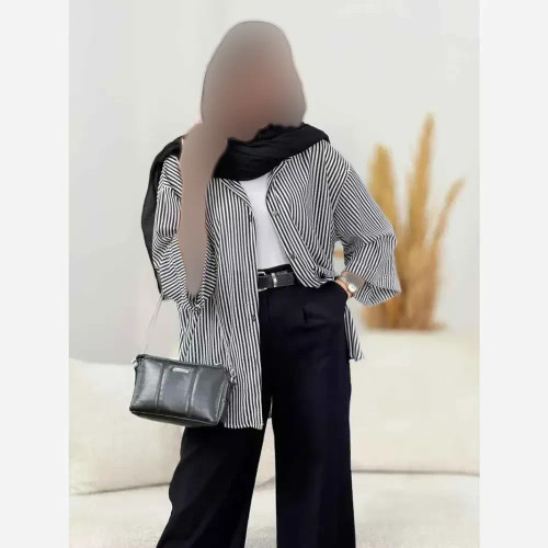 شومیز زنانه پرنیا جنس مراکشی سوزنی خنک تابستانی فری سایز