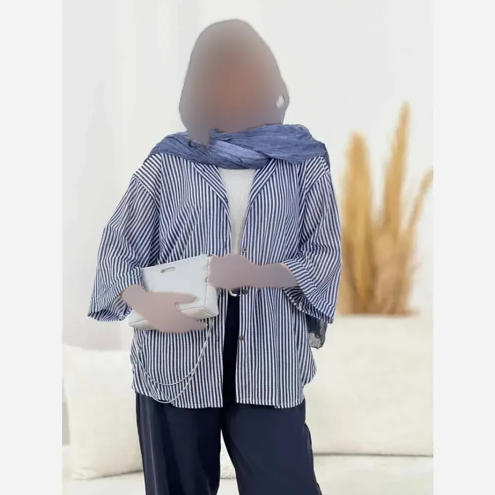 شومیز زنانه پرنیا جنس مراکشی سوزنی خنک تابستانی فری سایز