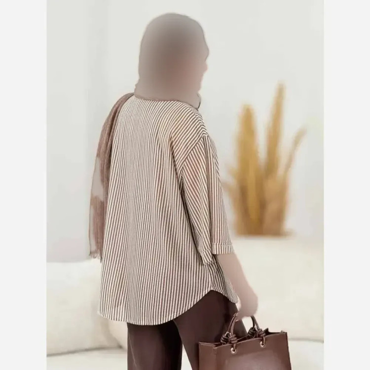 شومیز زنانه پرنیا جنس مراکشی سوزنی خنک تابستانی فری سایز