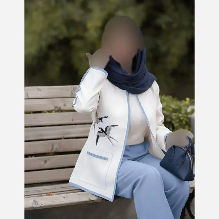 کت و شلوار مجلسی زنانه مدل پرستو جنس مازراتی رنگ سبز و آبی فری سایز 38 تا 46