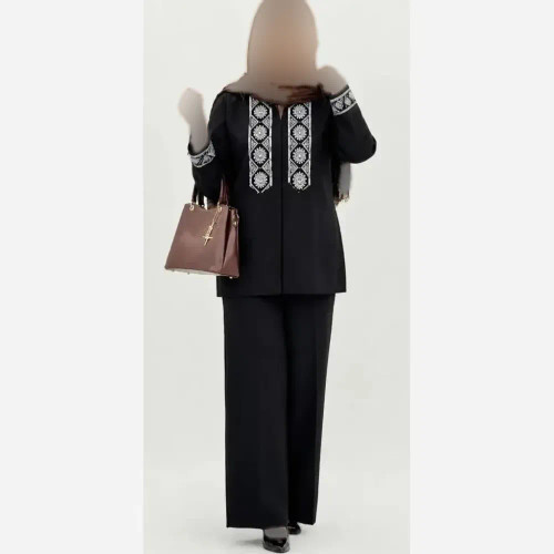 کت شلوار زنانه پرشین مکانیک رنگ نقره ای سایز فری 36 تا 46