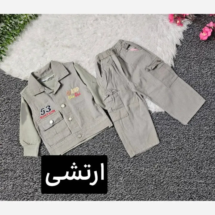 ست پسرانه سه تیکه بلیز پنبه گلکسی جلیقه و شلوار کتان سایز 35 و 40