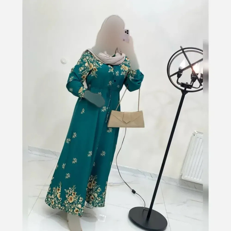 لباس ساحلی زنانه کرپ بوگاتی مدل رز فری سایز خنک