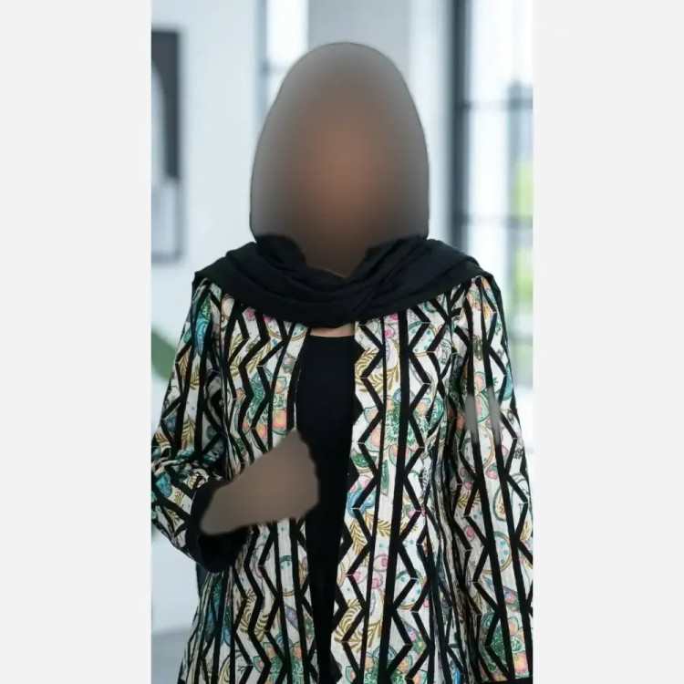 کت زنانه طرح دار جنس تافته درجه یک فری سایز
