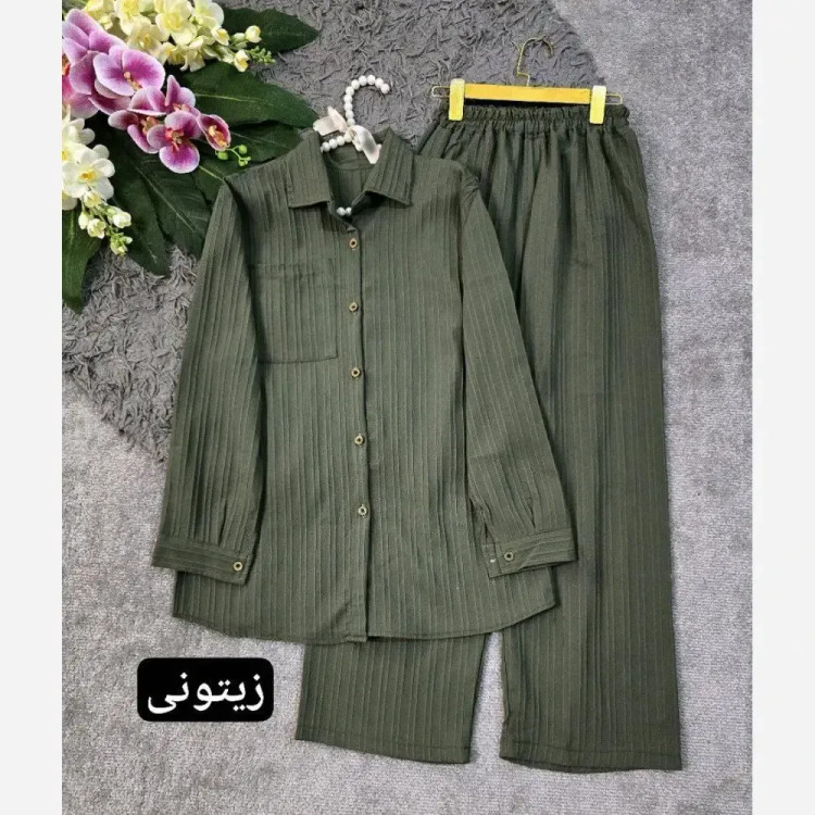 ست شومیز و شلوار زنانه جنس ایوا مدل سنبل الطیب فری سایز