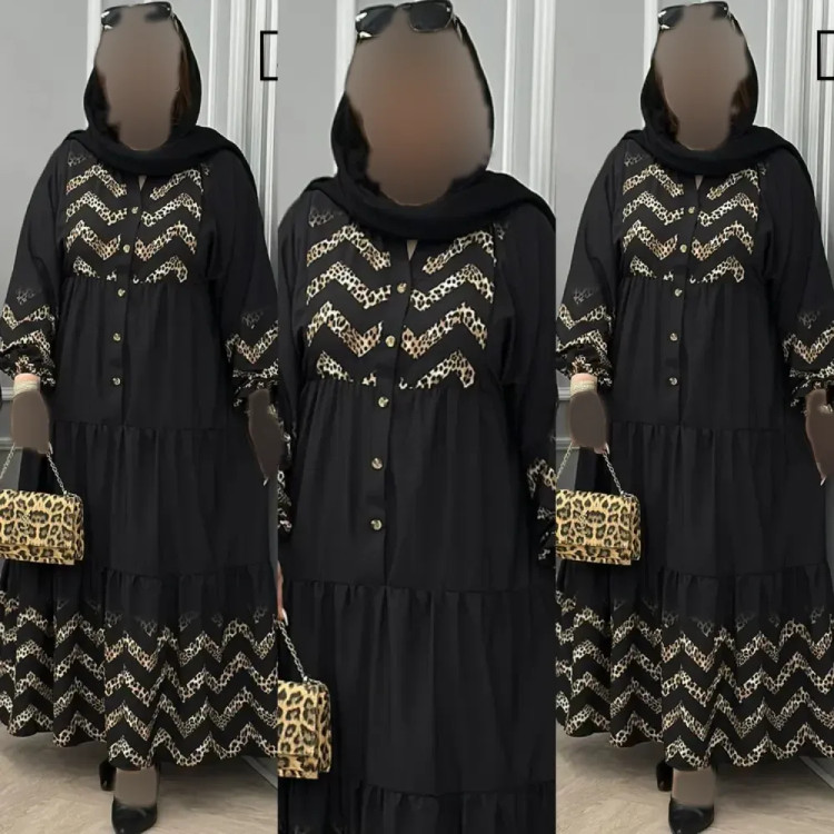 پیراهن زنانه الیزه رونیا رنگ مشکی فری سایز 38 تا 48