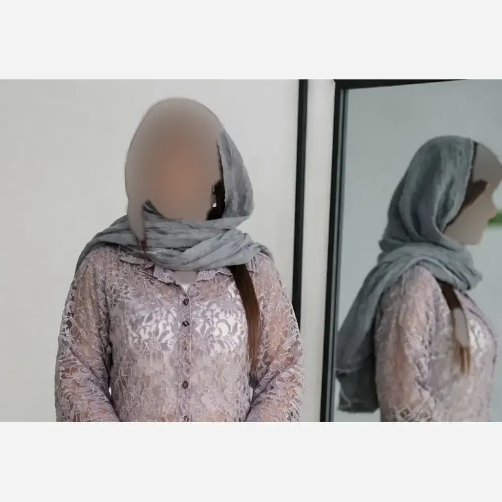 بلوز مجلسی زنانه آستین سه ربع دانتل شیشه ای فری سایز