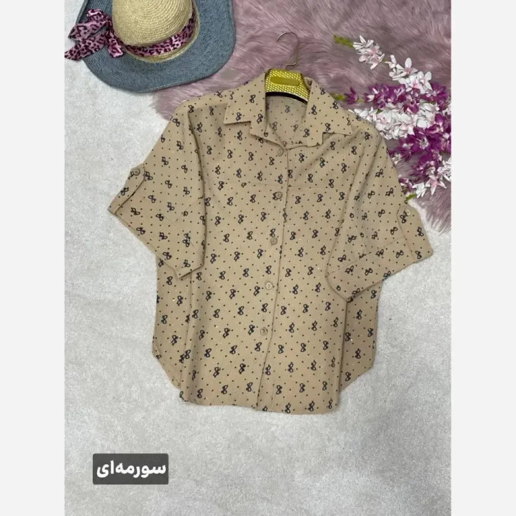 پانچ باکسی زنانه روشنک جنس کراش ایوا نگین کوبی شده فری سایز