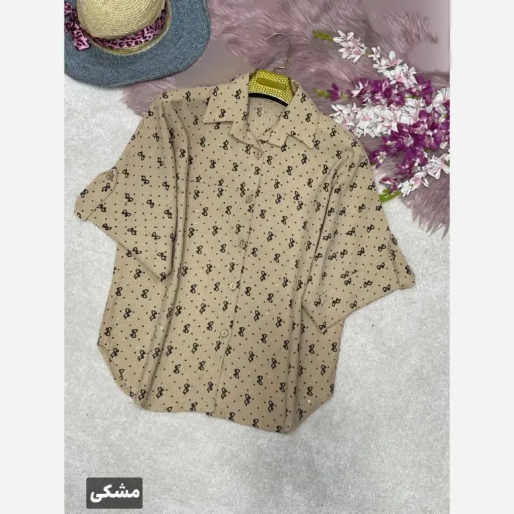 پانچ باکسی زنانه روشنک جنس کراش ایوا نگین کوبی شده فری سایز