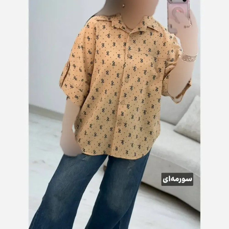 پانچ باکسی زنانه روشنک جنس کراش ایوا نگین کوبی شده فری سایز