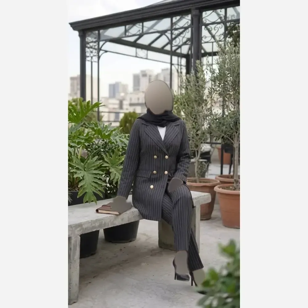 ست اداری و مجلسی زنانه مدل سارا پارچه مازراتی کجراه درجه یک