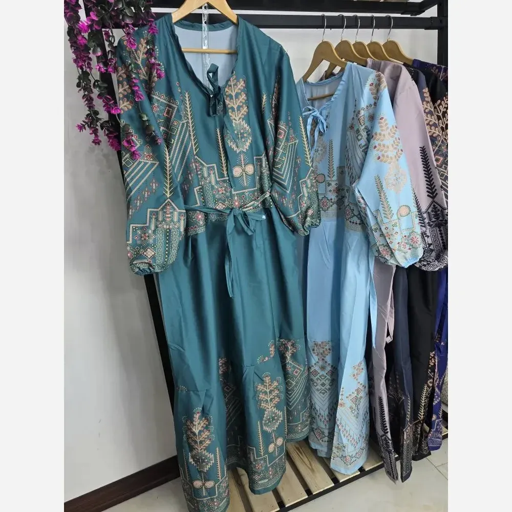 لباس ساحلی زنانه مدل فرنوش جنس کرپ فلور سایز فری سایز