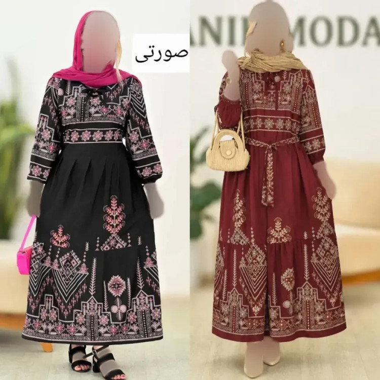 لباس ساحلی زنانه مدل فرنوش جنس کرپ فلور سایز فری سایز
