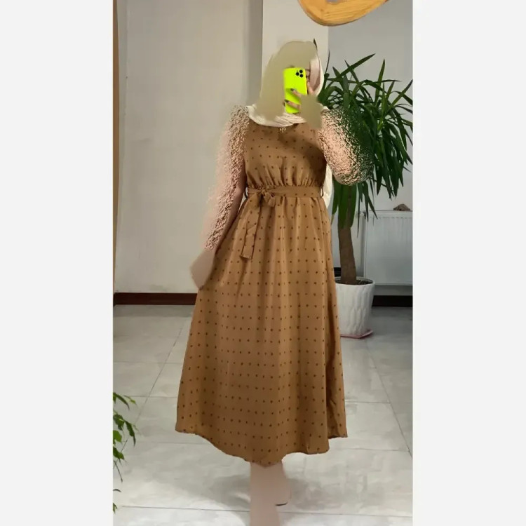 ساحلی حریر بدون آستین طرح ستاره فری سایز