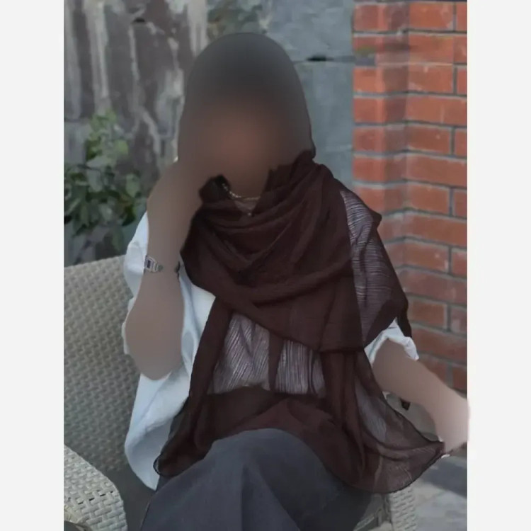 شال پلیسه زنانه تور ریز بافت نوار دوزی شده مشکی سرمه ای شکلاتی تیره