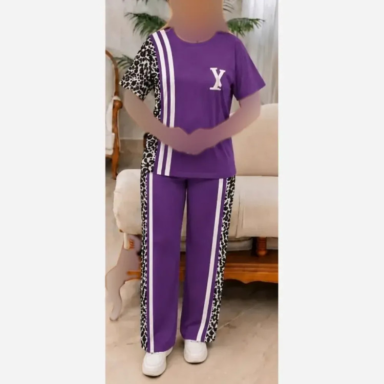 ست شلوار و تیشرت مدل ترانه جنس پنبه فری سایز