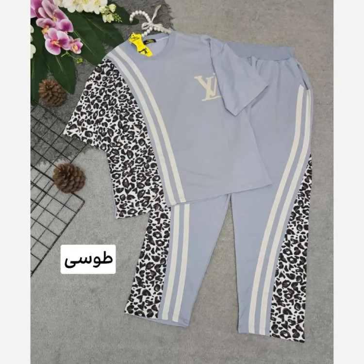 ست شلوار و تیشرت مدل ترانه جنس پنبه فری سایز