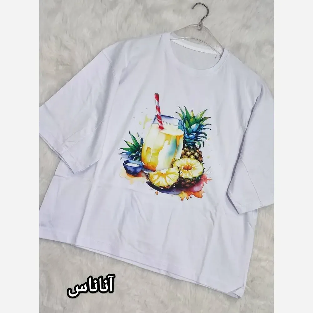 تیشرت باکسی هاوایی نخ پنبه فری سایز