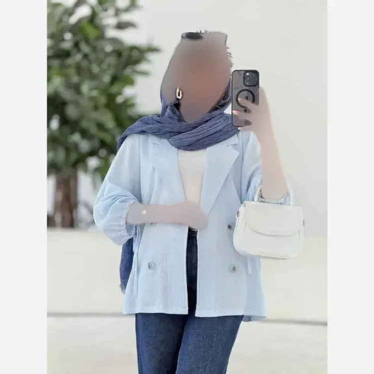 کت آستین بندی لنین شسته شده اعلا فری سایز مناسب تا 48