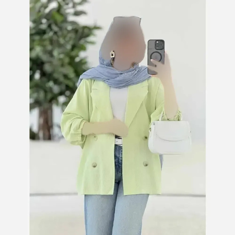کت آستین بندی لنین شسته شده اعلا فری سایز مناسب تا 48