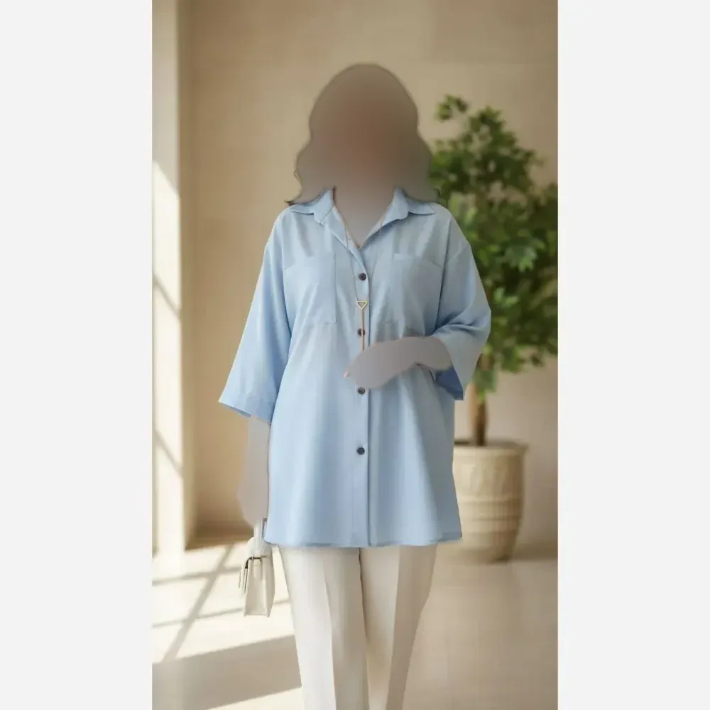 شومیز باکسی جیب دوبل داکرون زنانه