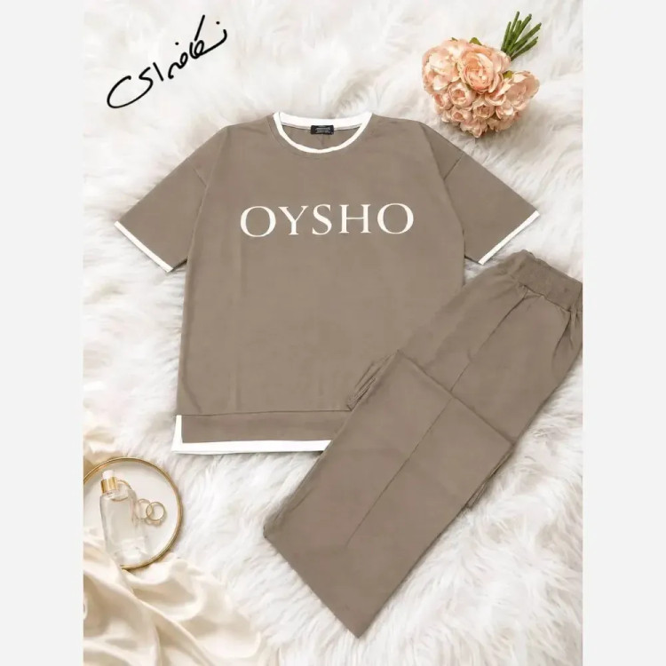 ست اسپرت OYSHO تیشرت شلوار دورس چهارفصل فری سایز مناسب تا 48