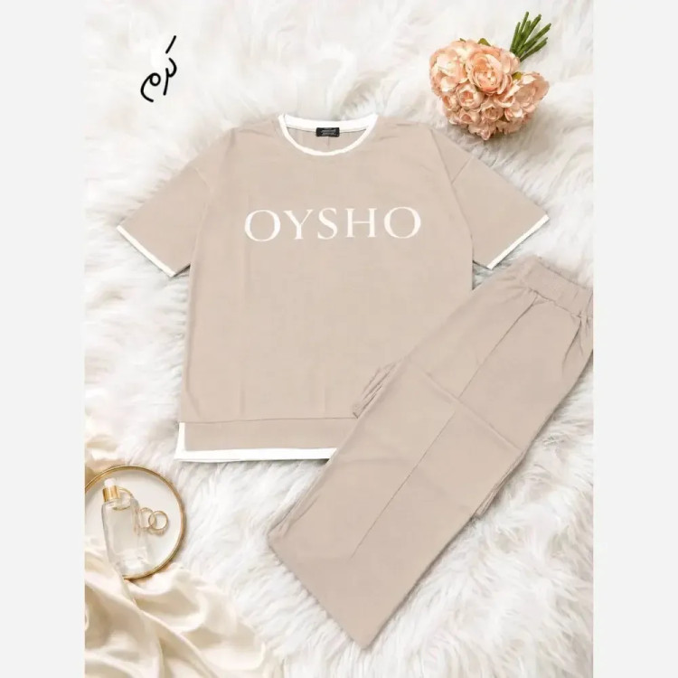 ست اسپرت OYSHO تیشرت شلوار دورس چهارفصل فری سایز مناسب تا 48