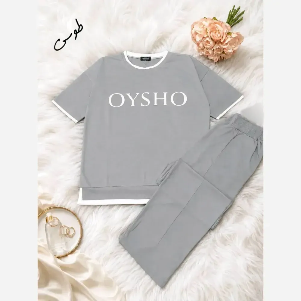ست اسپرت OYSHO تیشرت شلوار دورس چهارفصل فری سایز مناسب تا 48
