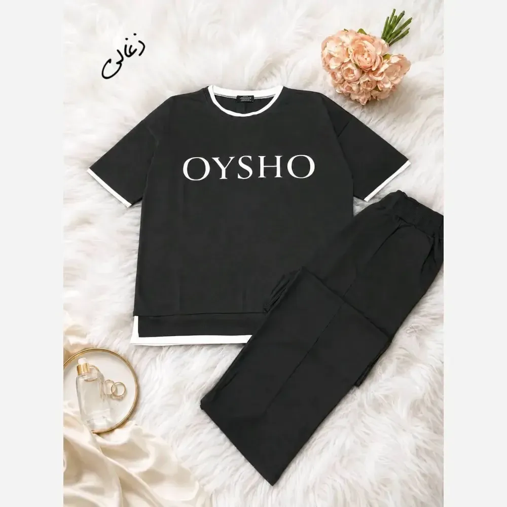 ست اسپرت OYSHO تیشرت شلوار دورس چهارفصل فری سایز مناسب تا 48