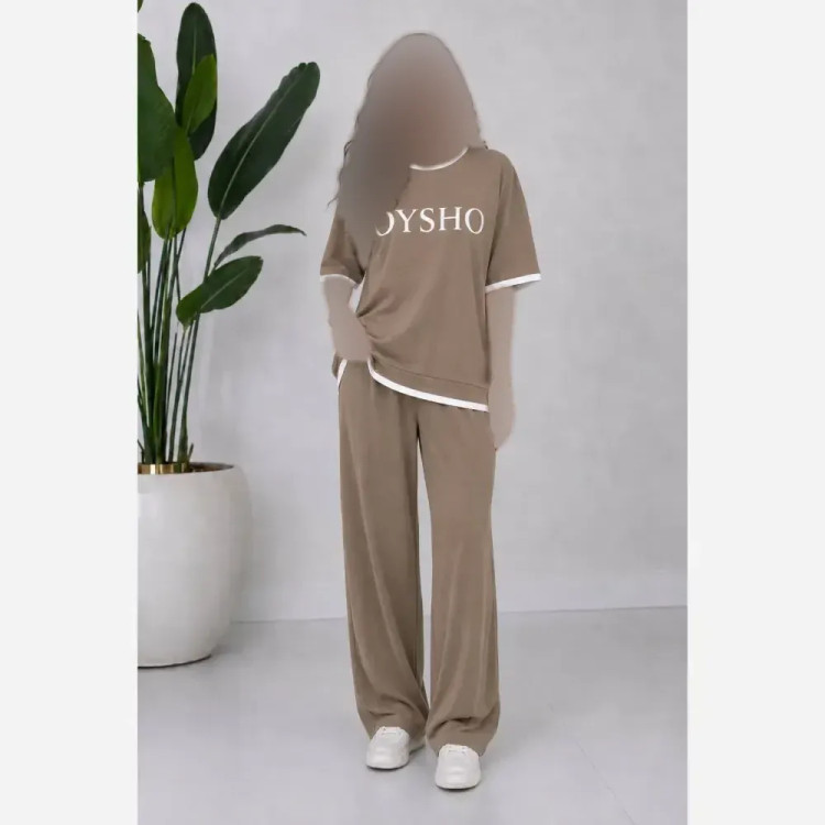 ست اسپرت OYSHO تیشرت شلوار دورس چهارفصل فری سایز مناسب تا 48