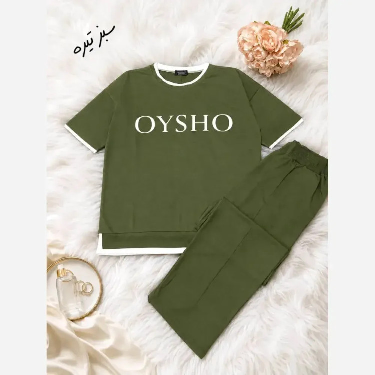 ست اسپرت OYSHO تیشرت شلوار دورس چهارفصل فری سایز مناسب تا 48