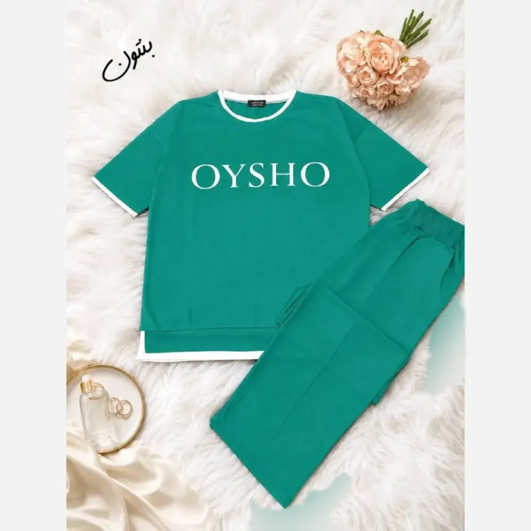 ست اسپرت OYSHO تیشرت شلوار دورس چهارفصل فری سایز مناسب تا 48