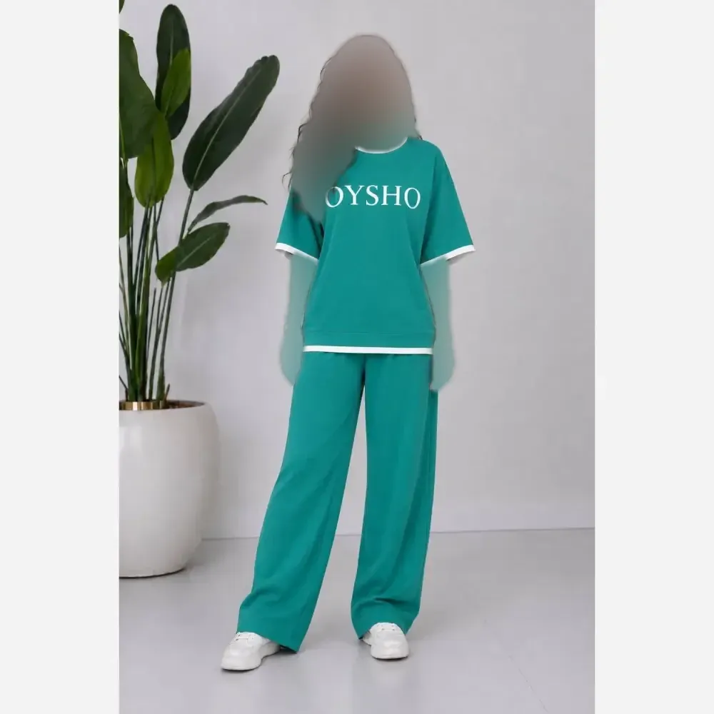 ست اسپرت OYSHO تیشرت شلوار دورس چهارفصل فری سایز مناسب تا 48